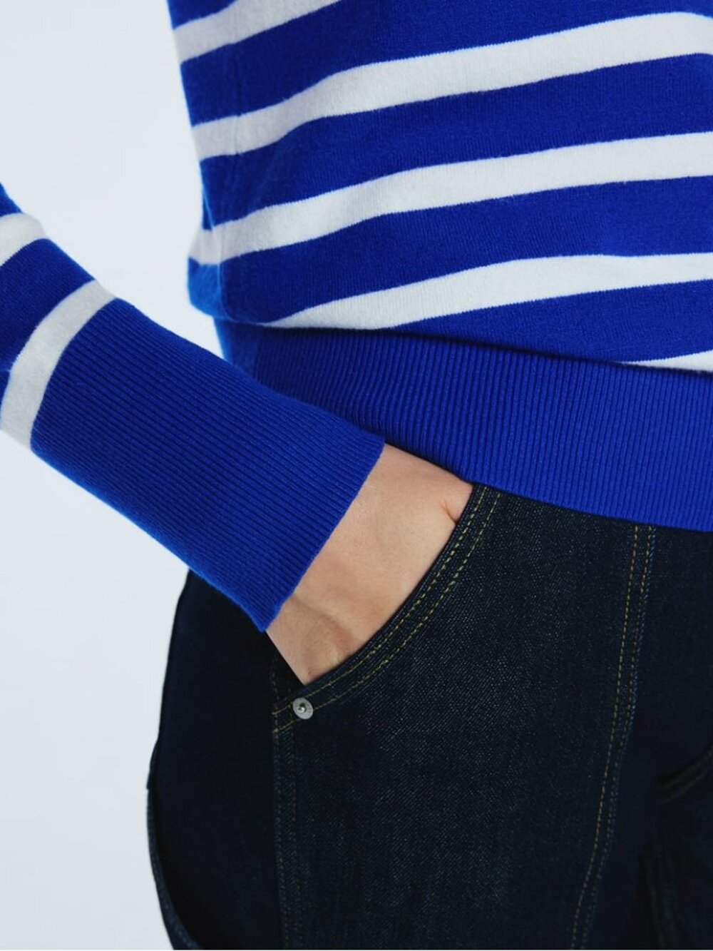 Free assembly nautical stripe women's crew neck sweater - Picture 4 of 9